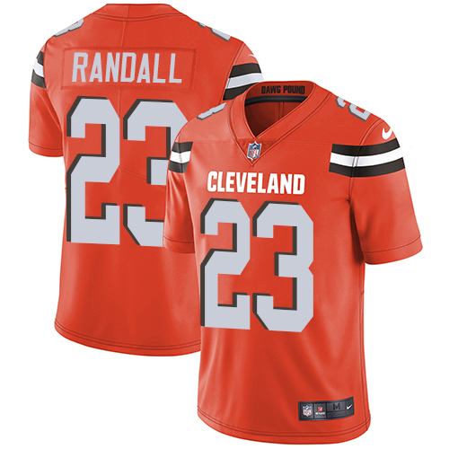 Nike Browns #23 Damarious Randall Orange Alternate Men's Stitched NFL Vapor Untouchable Limited Jersey - Click Image to Close